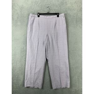 Alfred Dunner Pants Womens 18W Plus Purple Classic Fit Ankle Pull On Hi-Rise NEW
